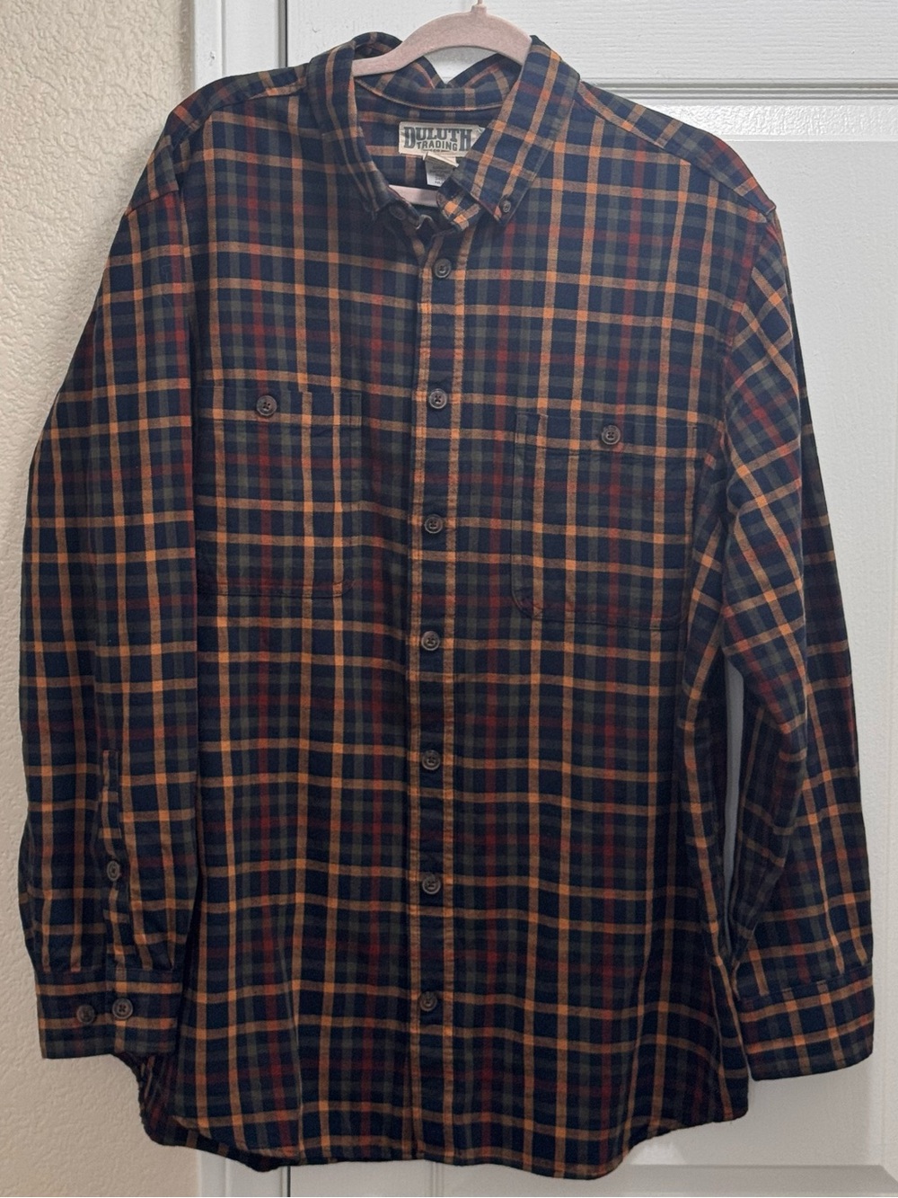 Duluth Trading Co Men’s Large Tall Long Sleeve Plaid Flannel Button Down Shirt